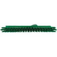Dustpan Broom with Angled Thread, Medium Bristles, 10", Polyester, Green Superchem Industries