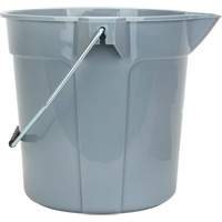 Round Bucket with Pouring Spout, 2.64 US Gal. (10.57 qt.) Capacity, Grey Superchem Industries