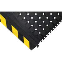 Hog Heaven&reg; Drainable Linkable Mat - Middle, Corrugated, 3' x 3-2/3' x 3/4", Black/Yellow, Nitrile Superchem Industries