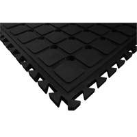 Tuile lat&eacute;rale modulaire drainant Hog Heaven , Ondul&eacute;, 1-1/2' x 1-4/5' x 3/4", Noir, Nitrile Superchem Industries