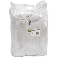 Recycled Material Wiping Rags, Cotton, White, 25 lbs. Superchem Industries