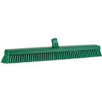 Heavy-Duty Push Broom, Fine/Stiff Bristles, 24", Green Superchem Industries