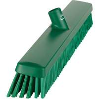 Heavy-Duty Push Broom, Fine/Stiff Bristles, 24", Green Superchem Industries