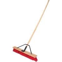 Push Broom with Braced Handle, 24", Medium, PVC Bristles Superchem Industries