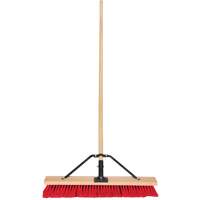 Push Broom with Braced Handle, 24", Medium, PVC Bristles Superchem Industries