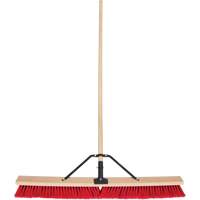 Push Broom with Braced Handle, 36", Medium, PVC Bristles Superchem Industries