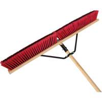 Push Broom with Braced Handle, 36", Medium, PVC Bristles Superchem Industries