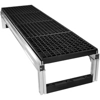 FOUNDATION Open Drainage Modular Aluminum Work Platform Kit, 18" W x 72" D, 400 lbs. Capacity, All-Welded Superchem Industries