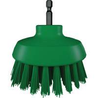 Brosse ronde HyDrive pour perceuse, Soies Tr&egrave;s ferme, Longueur de 3-1/10", Vert Superchem Industries