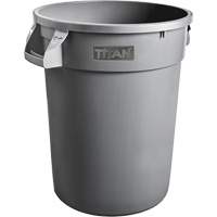 Grey Titan Garbage Container, Plastic, 20 US gal. Superchem Industries