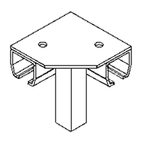 Floor Mount Curtain Partition 90° Corner Connector Superchem Industries