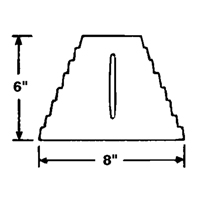 Cale de roue, 9" x 8" x 6", Noir Superchem Industries
