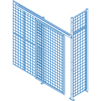 Wire Mesh Partition Components - Sliding Doors, 4' W x 8' H Superchem Industries