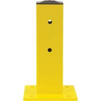 Single Guard Rail Post, Steel, 5" L x 17" H, Safety Yellow Superchem Industries