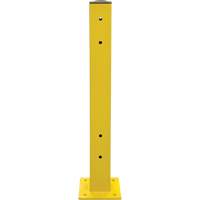 Double Guard Rail Post, Steel, 5" L x 44" H, Safety Yellow Superchem Industries