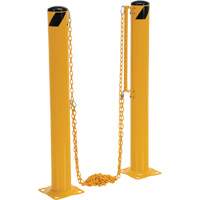 Dock Chain Barrier Bollard System, Steel, 42" H x 6-5/8" W, Yellow Superchem Industries
