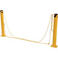 Dock Chain Barrier Bollard System, Steel, 42" H x 6-5/8" W, Yellow Superchem Industries