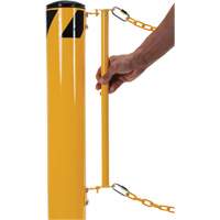 Dock Chain Barrier Bollard System, Steel, 42" H x 6-5/8" W, Yellow Superchem Industries