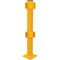 Corner Post for Light-Duty Guard Rails, Steel, 42" H, Safety Yellow Superchem Industries