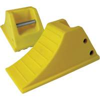 40 Ton Large Equipment Wheel Chock with Grip Pads, Urethane, Yellow Superchem Industries