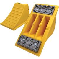 40 Ton Large Equipment Wheel Chock with Aluminum Cleats, Urethane, Yellow Superchem Industries