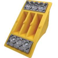 75 Ton Large Equipment Wheel Chock with Aluminum Cleats, Urethane, Yellow Superchem Industries