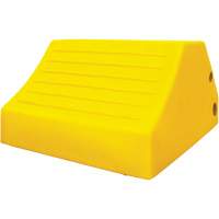 165 Ton Large Equipment Wheel Chock with Handle & Hole, Urethane, Yellow Superchem Industries