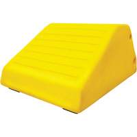 255 Ton Large Equipment Wheel Chock with Handle & Hole, Urethane, Yellow Superchem Industries