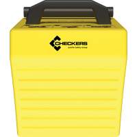 Cale de roue ultra-robuste pour l'exploitation mini&egrave;re Checkers Safety, PEHD, Jaune, 14-1/2" la x 17-1/2" p x 16" h Superchem Industries