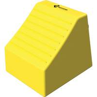 Cale de roue ultra-robuste pour l'exploitation mini&egrave;re Checkers Safety sans support, PEHD, Jaune, 14-1/2" la x 17-1/2" p x 16" h Superchem Industries