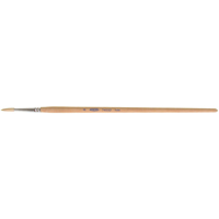 Pinceau de forme ronde en soies blanches pures pour marquage, Largeur de la brosse de 3/16", Soie blanche, Manche &agrave; Bois Superchem Industries
