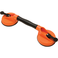 Manually Operated Hand Vacuum Cups - Double Handcup-Swivel, 50 lbs. Capacity, 4-5/8", Lever, 13" Handle Length Superchem Industries
