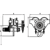 Adjustable Trolleys, 1000 lbs. (0.5 tons) Capacity, 2-11/16" - 5-1/4" Superchem Industries