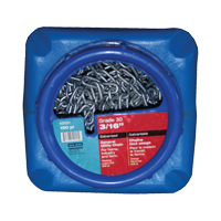 Hot-Dipped Galvanized Chains, Carbon Steel, 3/16" x 150' (45.7 m) L, Grade 30, 630 lbs. (0.315 tons) Load Capacity Superchem Industries