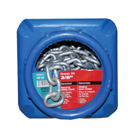 Hot-Dipped Galvanized Chains, Carbon Steel, 3/8" x 45' (13.7 m) L, Grade 30, 2650 lbs. (1.325 tons) Load Capacity Superchem Industries