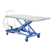 Pneumatic Hydraulic Scissor Lift Table, Steel, 63" L x 31-1/2" W, 1000 lbs. Cap. Superchem Industries