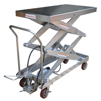 Pneumatic Hydraulic Scissor Lift Table, Stainless Steel, 47-1/4" L x 24" W, 1500 lbs. Cap. Superchem Industries
