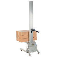 Quick Lift Stacker, Electric Operated, 125 lbs. Capacity, 72" Max Lift Superchem Industries