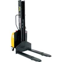 Narrow Mast Powered Lift Stacker, Electric Operated, 1500 lbs. Capacity, 63" Max Lift Superchem Industries