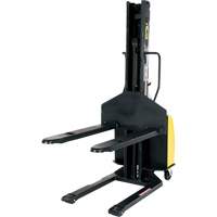 Narrow Mast Powered Lift Stacker, Electric Operated, 1500 lbs. Capacity, 63" Max Lift Superchem Industries