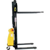 Narrow Mast Powered Lift Stacker, Electric Operated, 1500 lbs. Capacity, 63" Max Lift Superchem Industries