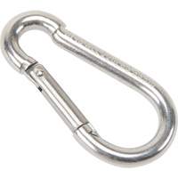 Mousqueton en acier inoxydable, 220 lb (0,11 tonne) Charge d'utilisation max., 3/16" Taille, 5/16" Oeil Superchem Industries