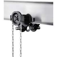 HTG Geared Clevis Trolley, 4409 lbs. (2 tons) Capacity, 2-39/64" - 8-43/64" Superchem Industries
