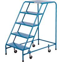 CSA-Certified Rolling Step Ladder, 5 Steps, 22" Step Width, 46" Platform Height, Steel Superchem Industries