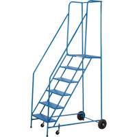 CSA-Certified Rolling Step Ladder, 6 Steps, 22" Step Width, 55" Platform Height, Steel Superchem Industries