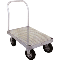 Aluminum Platform Truck, 24" W x 36" L, 2000 lbs. Cap., Rubber Wheels Superchem Industries