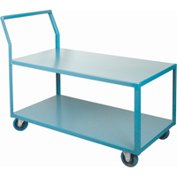Heavy-Duty Low Profile Shop Carts, 2 Tiers, 24" W x 48" D x 40" H, 1200 lbs. Cap. Superchem Industries