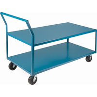 Heavy-Duty Low Profile Shop Carts, 2 Tiers, 30" W x 60" D x 41" H, 2400 lbs. Cap. Superchem Industries