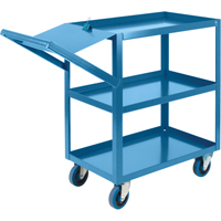 Order Picking Carts, 36" H x 18" W x 46" D, 3 Shelves, 1200 lbs. Capacity Superchem Industries