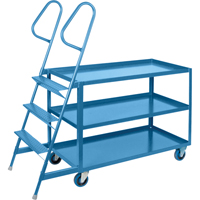 Stock Picking Carts, Steel, 24" W x 64" D, 3 Shelves, 1200 lbs. Capacity Superchem Industries